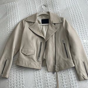All Saints cream colored leather jacket. Barely worn- like new